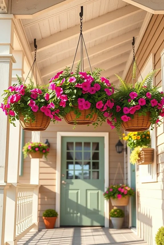 vibrant hanging basket decor