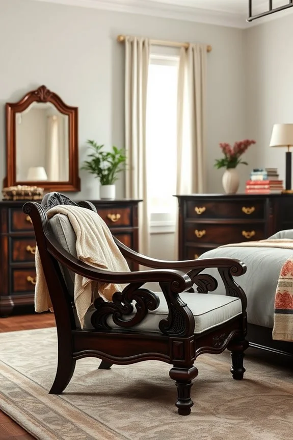 elegant dark wood seating