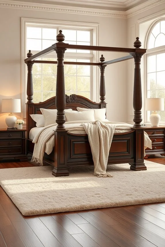 elegant dark wood beds