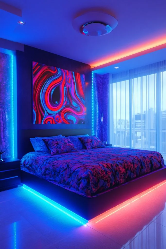 Neon Blue Electric Dreamscape