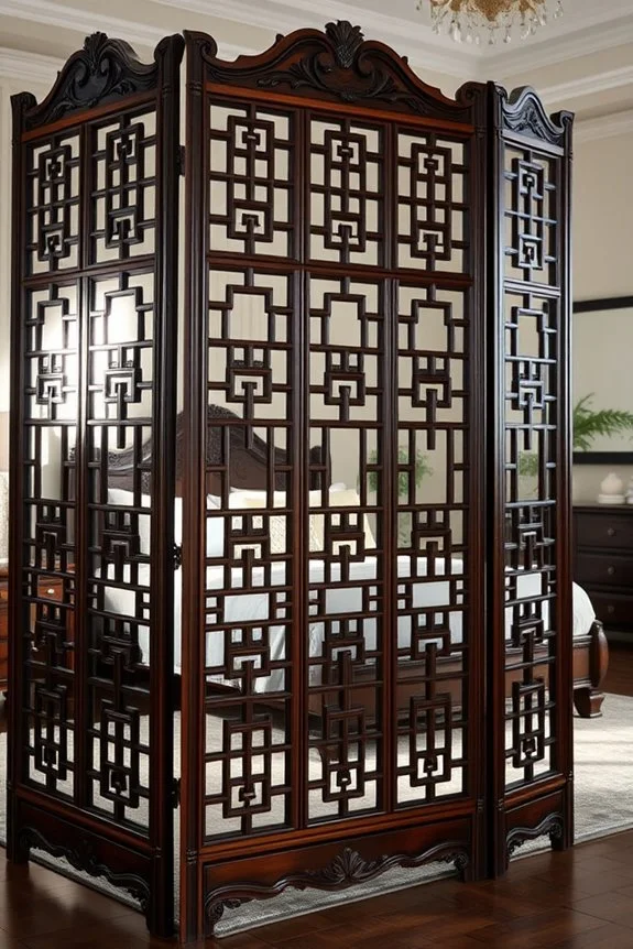 sophisticated dark wood screens