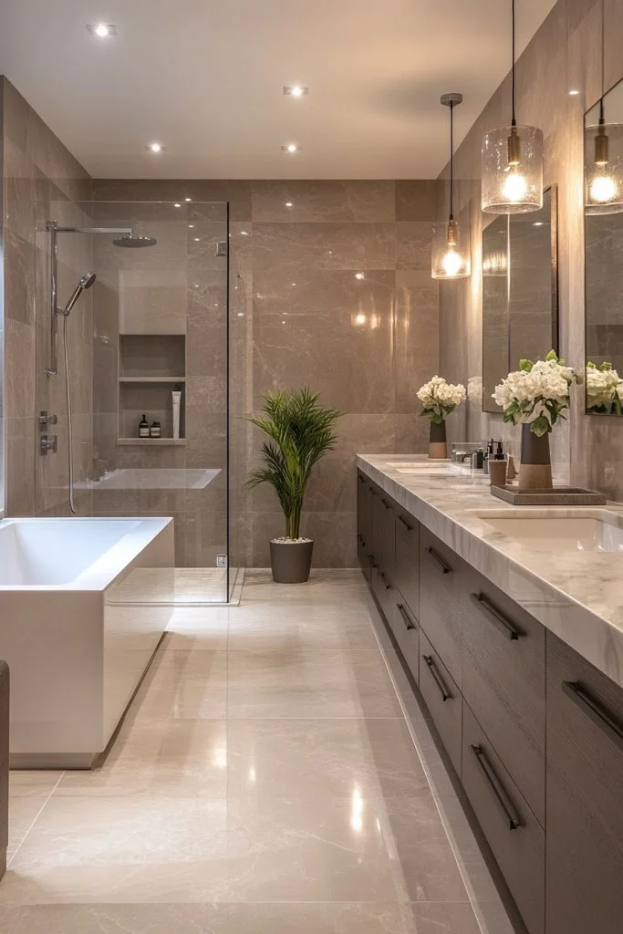 Elegant Contemporary Loft Bathroom