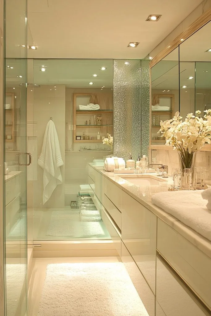 Mirrors and Glass Loft Bathroom