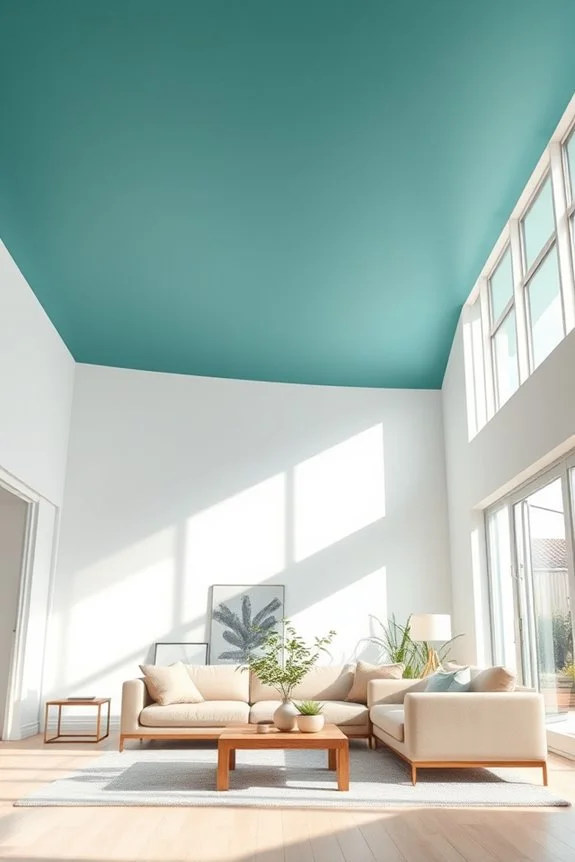 teal ceiling for tranquility