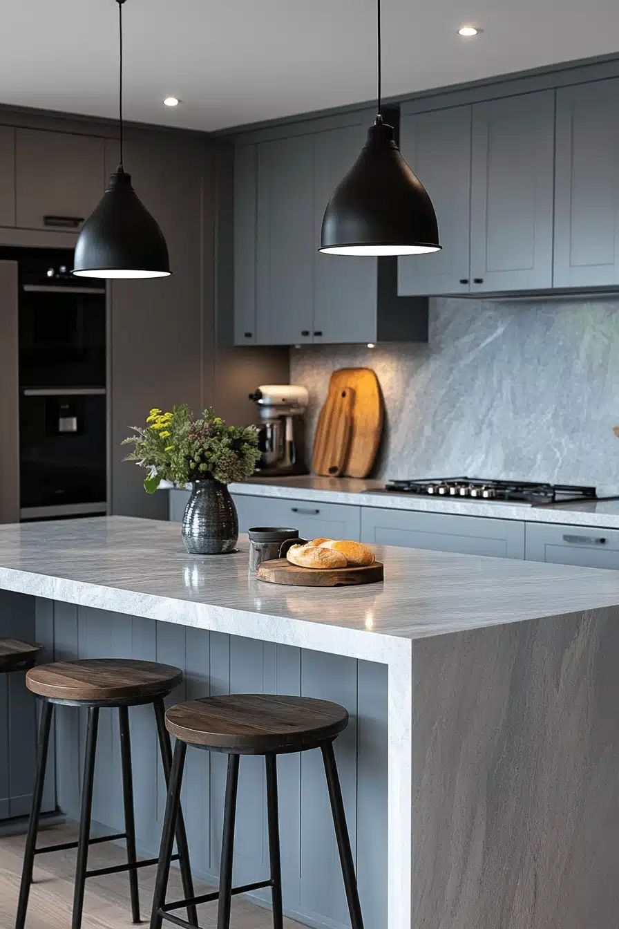 light gray kitchen cabinets
