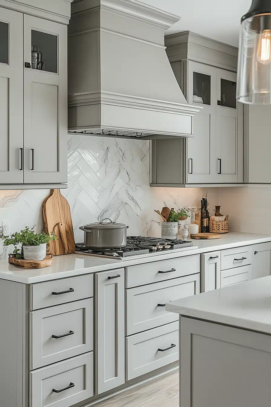 light gray kitchen cabinets
