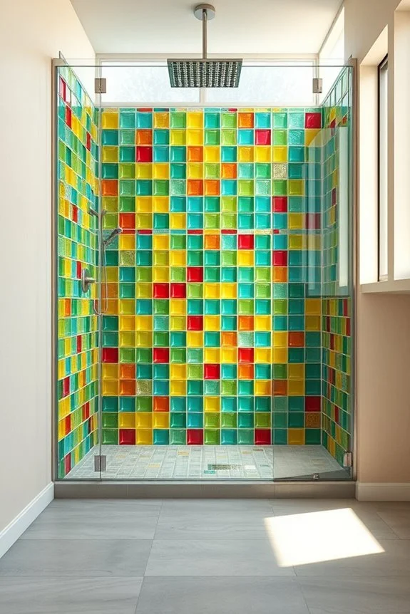 vibrant eco friendly shower tiles