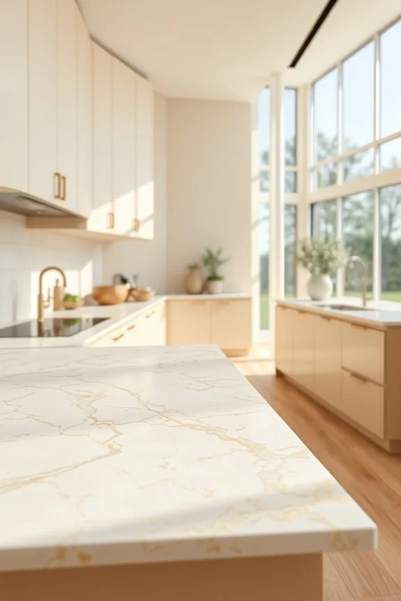 elegant beige marble kitchen