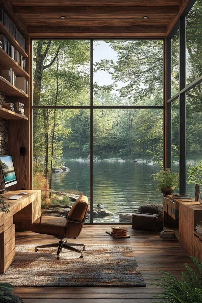 Tranquil Lakeside Office