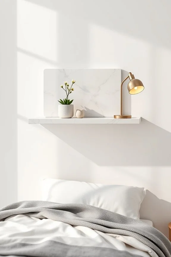 elegant marble bedside shelves