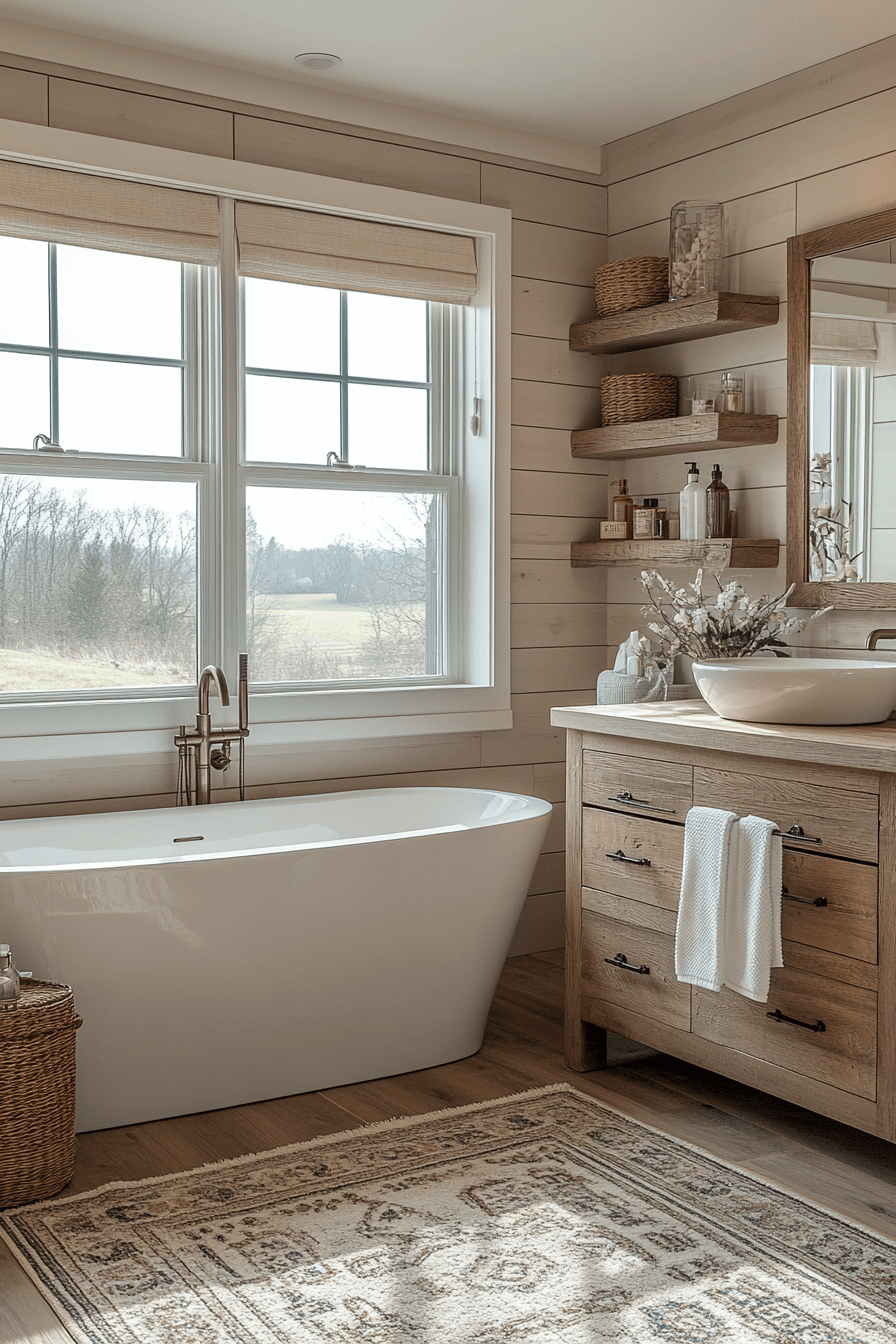 contemporary farmhouse bathroom