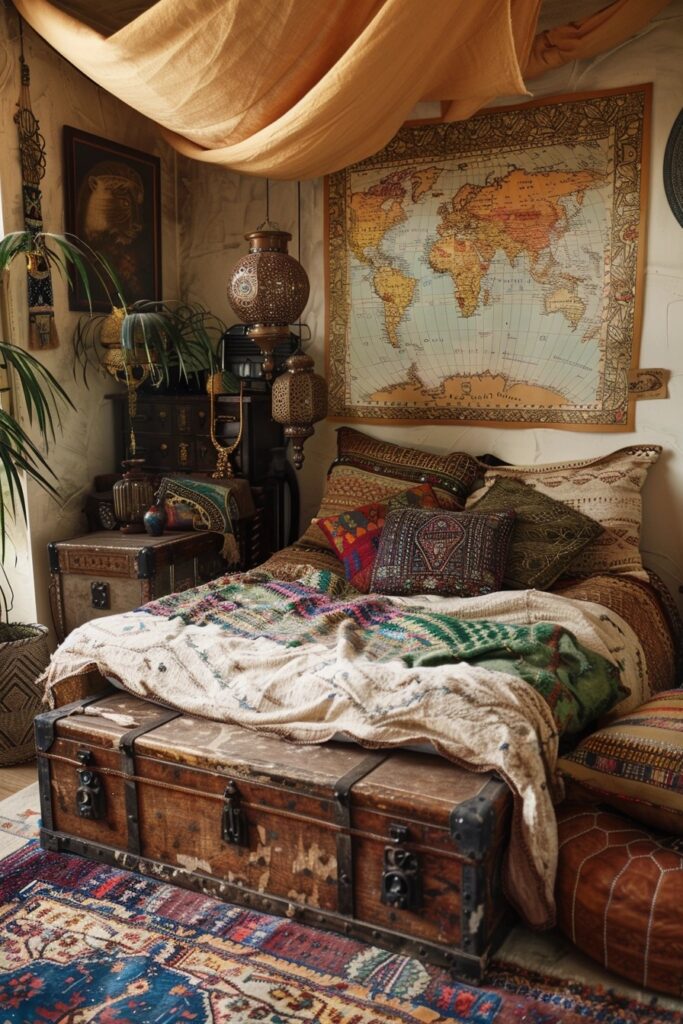 Travel-Inspired Boho Bedroom