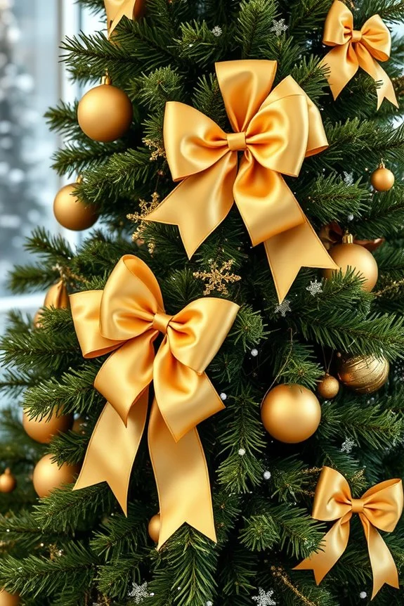 elegant gold satin bows