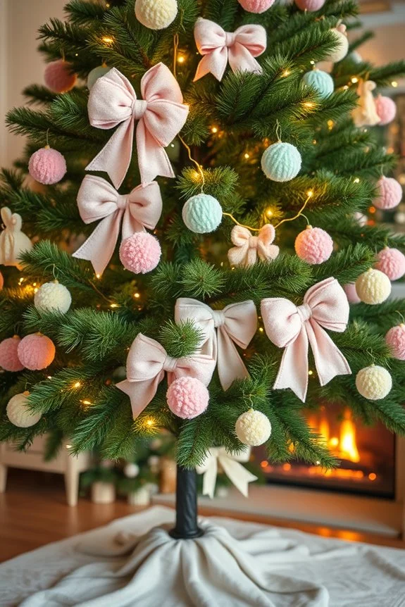 colorful pom pom bows