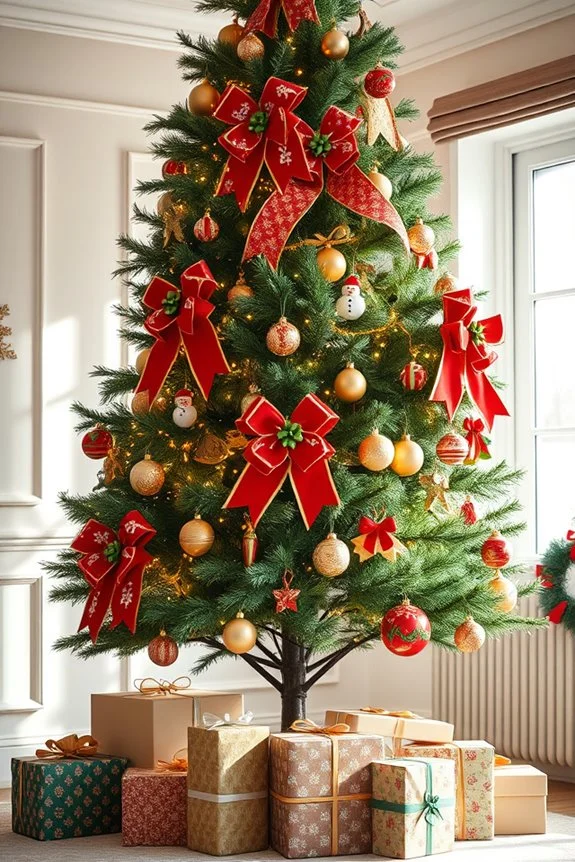 cheerful holiday character bows