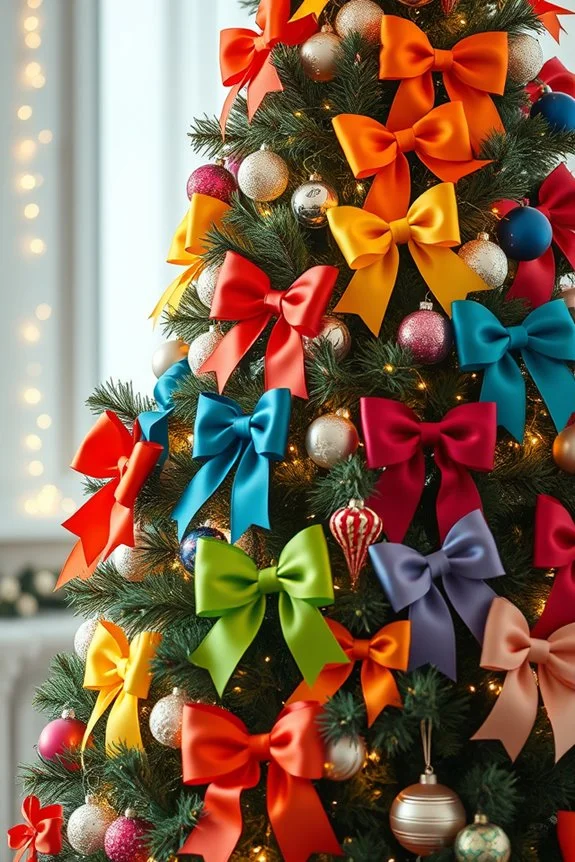 vibrant rainbow bow decorations