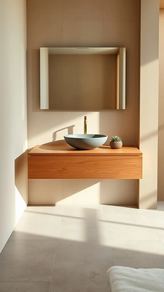 elegant minimalist floating vanity
