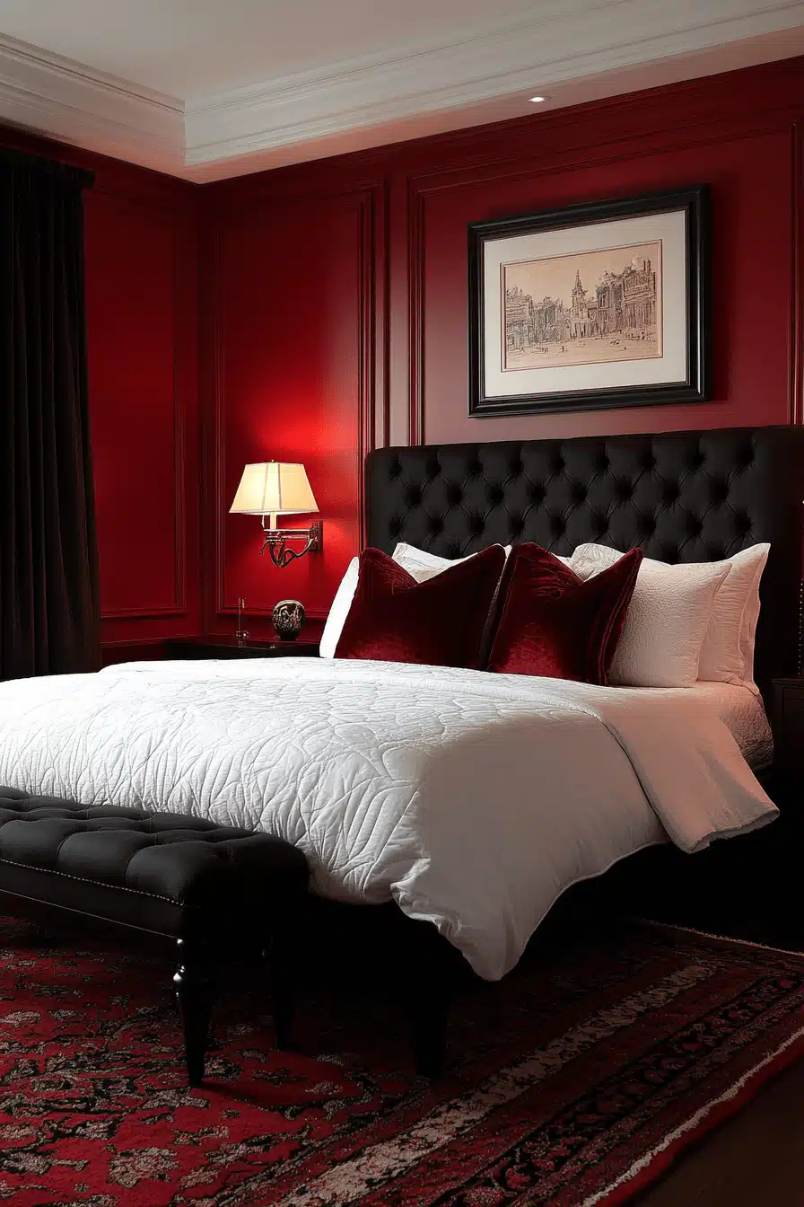 ruby red cozy bedroom ideas
