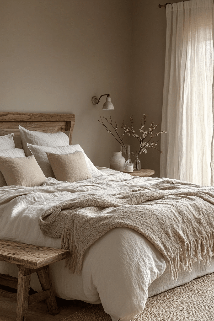 earth tone cozy bedroom ideas