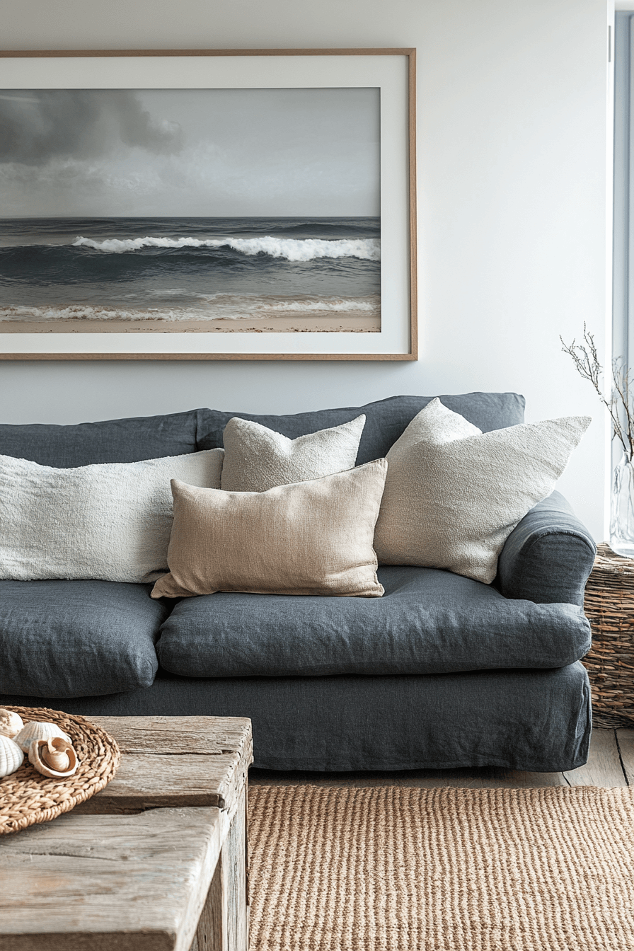 grey sofa decor