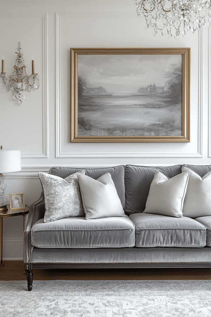 grey sofa decor