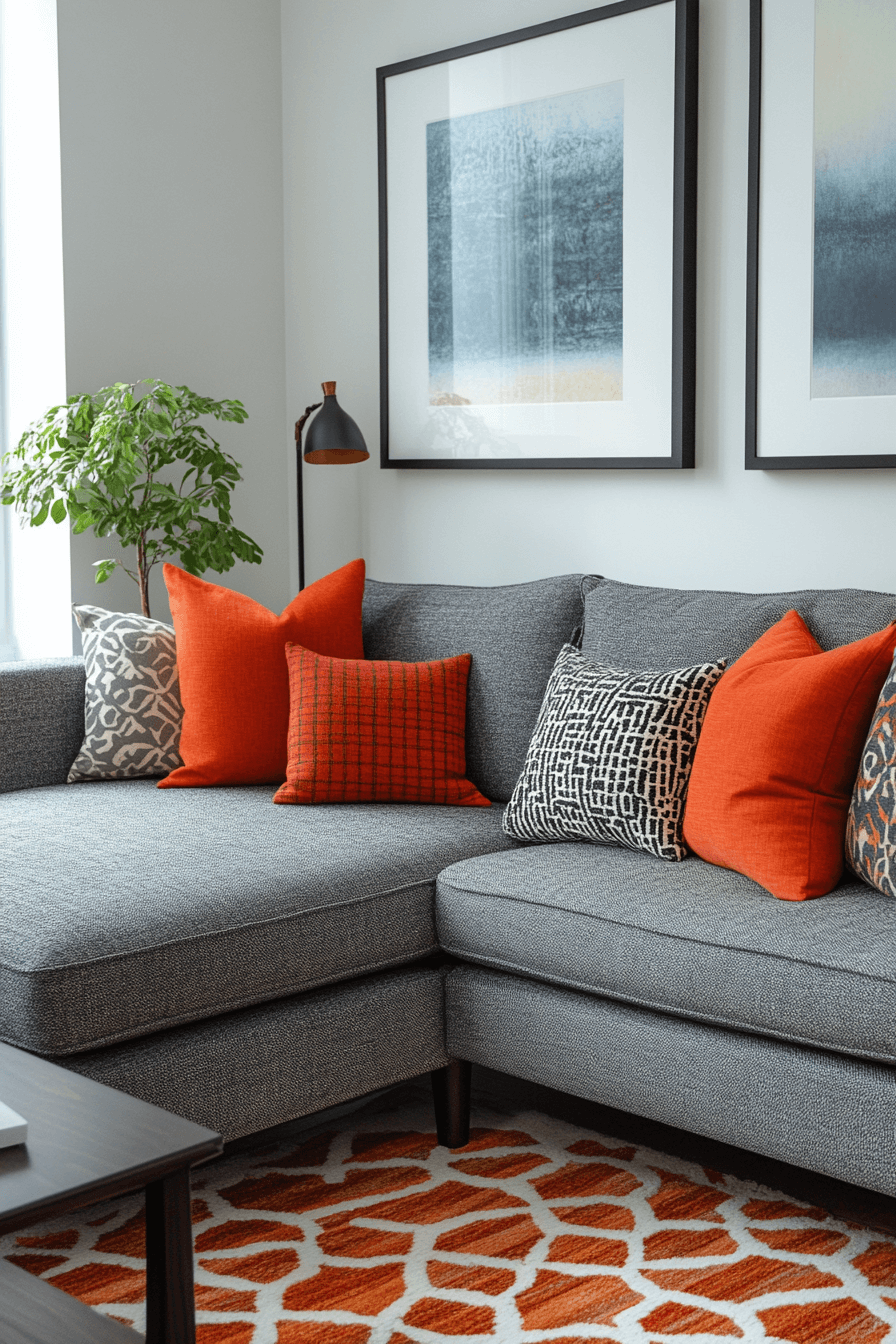 grey sofa decor