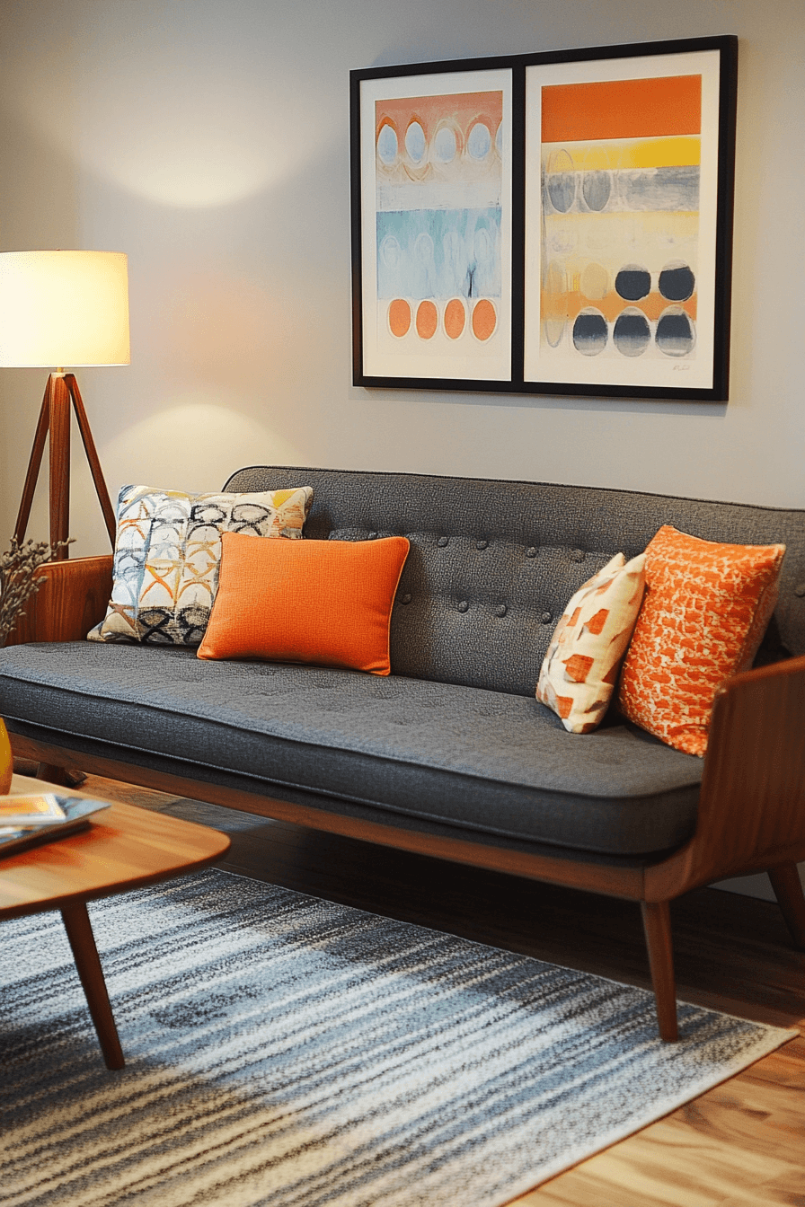grey sofa decor