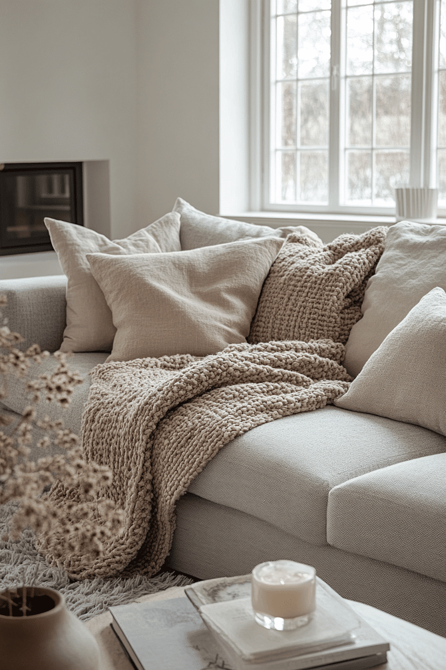 grey sofa decor