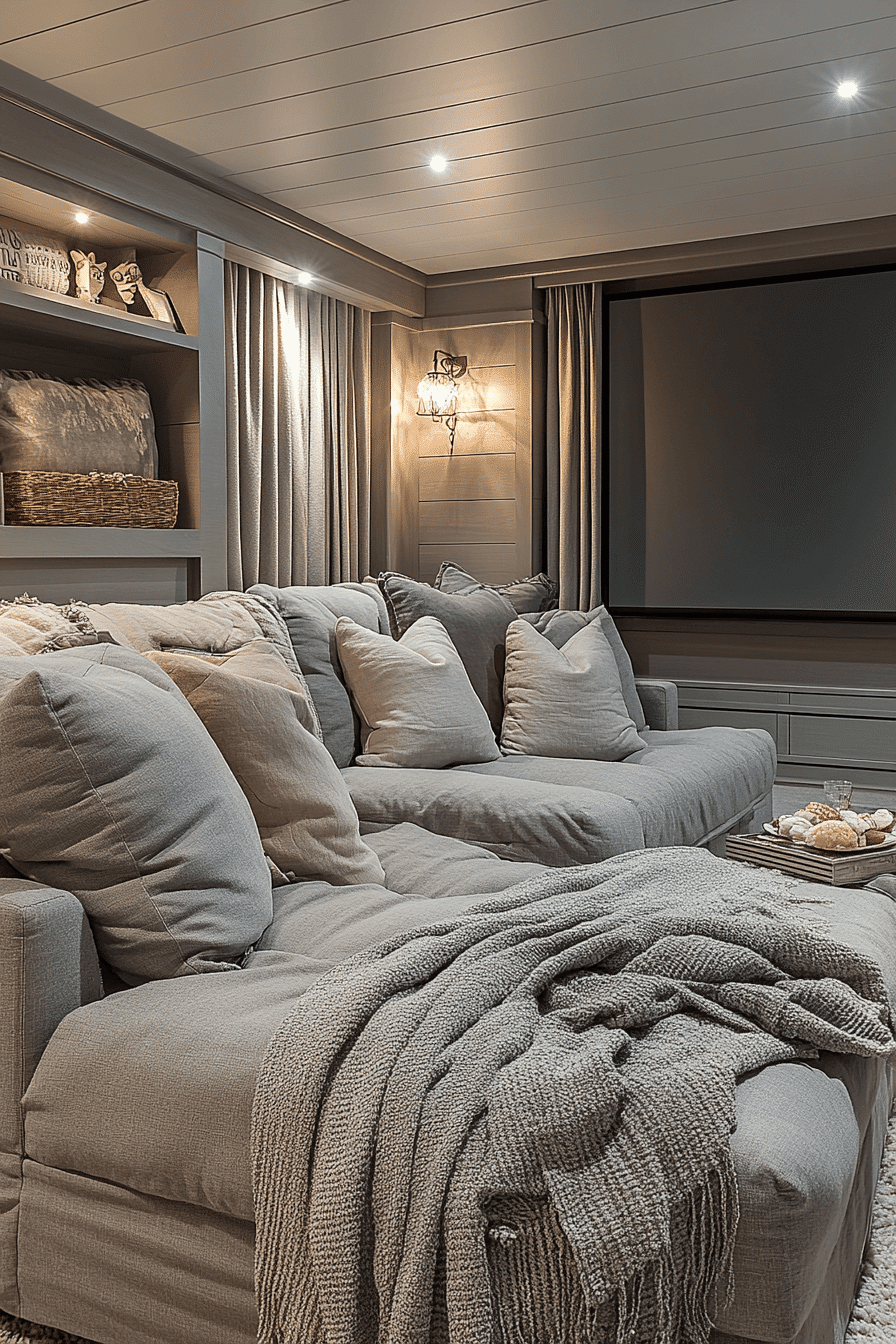 grey sofa decor