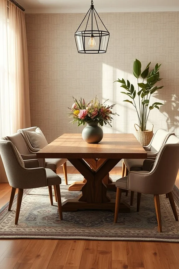 vibrant bohemian dining accents