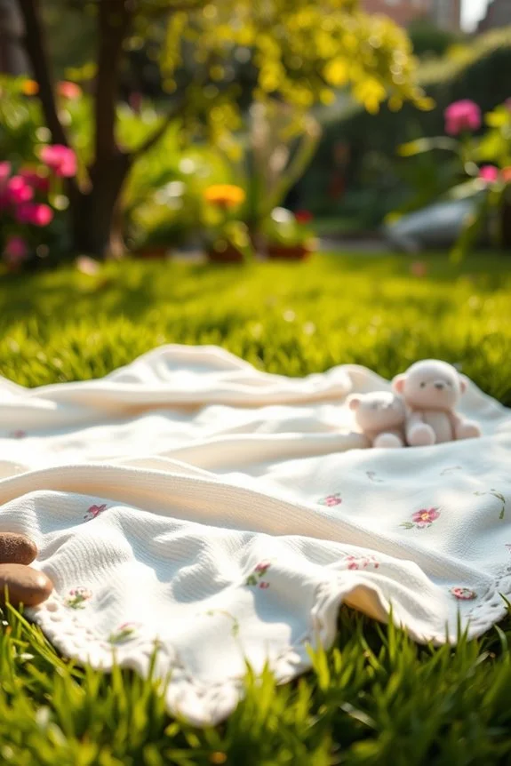 cozy baby photo setup with blankets