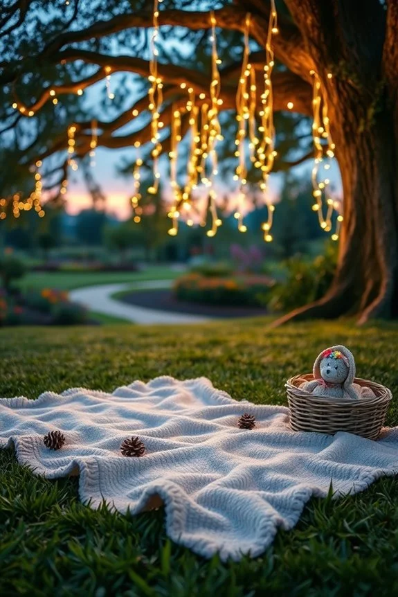 baby photoshoot with fairy lights
