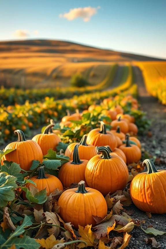 baby photoshoot in pumpkin patch