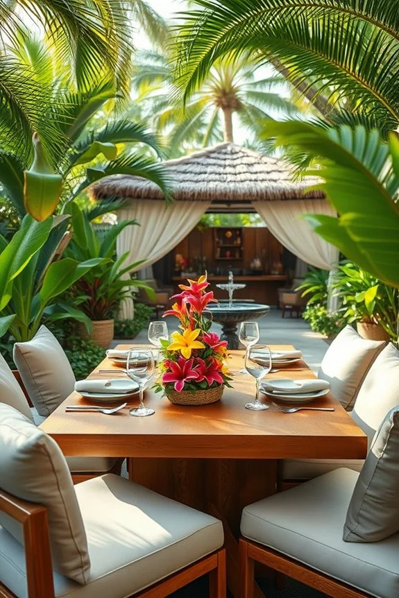 tropical backyard escape party