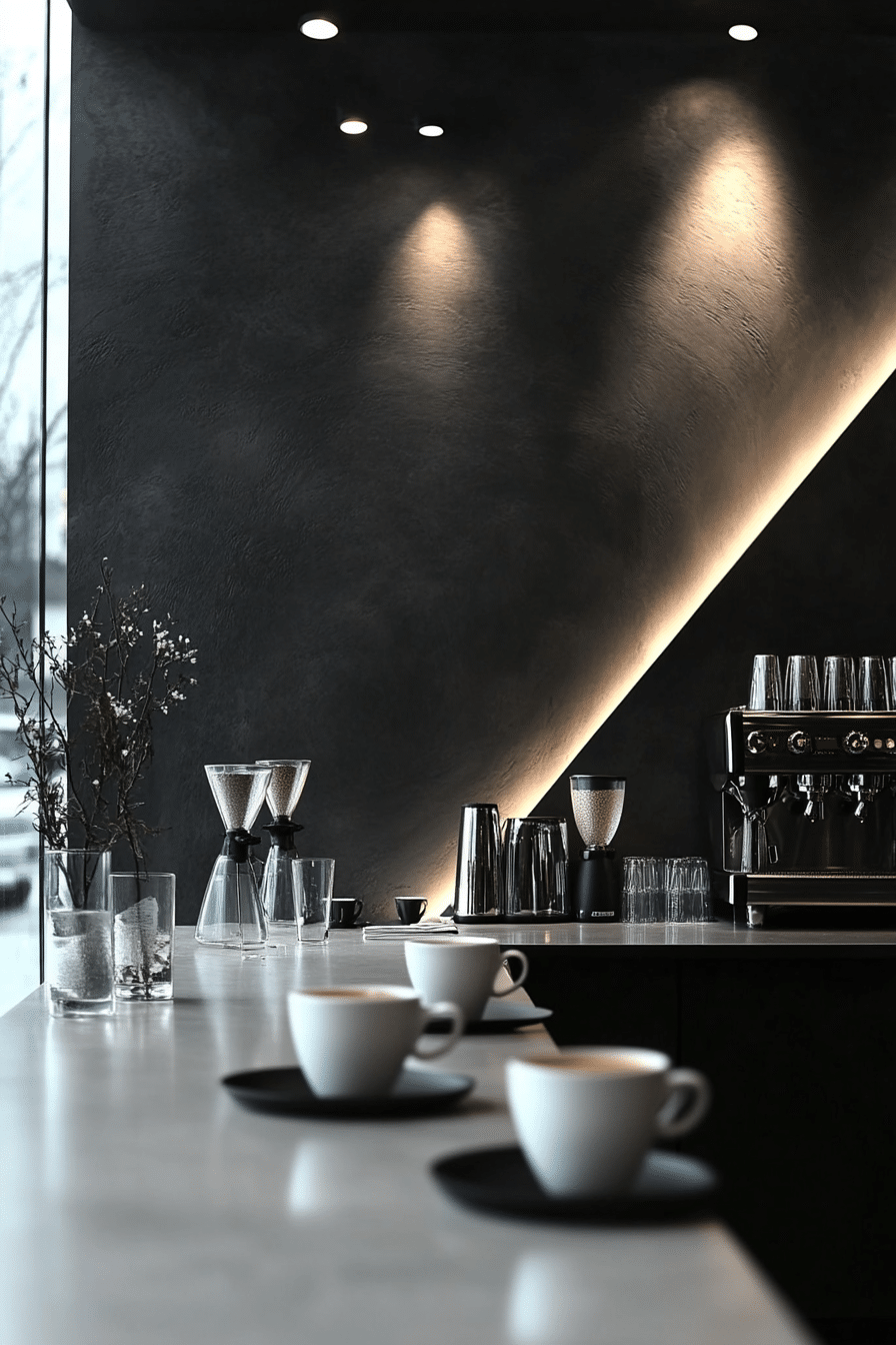 monochrome coffee bar