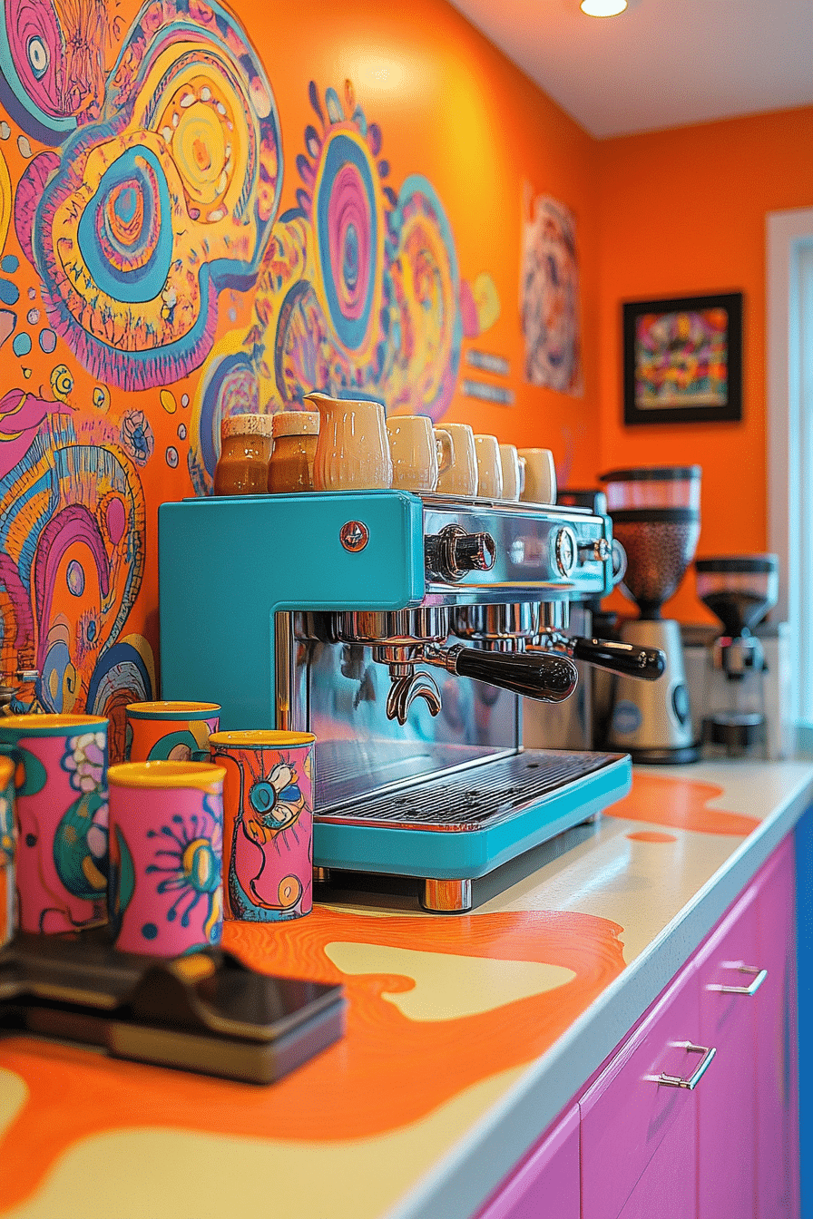 colorful coffee bar