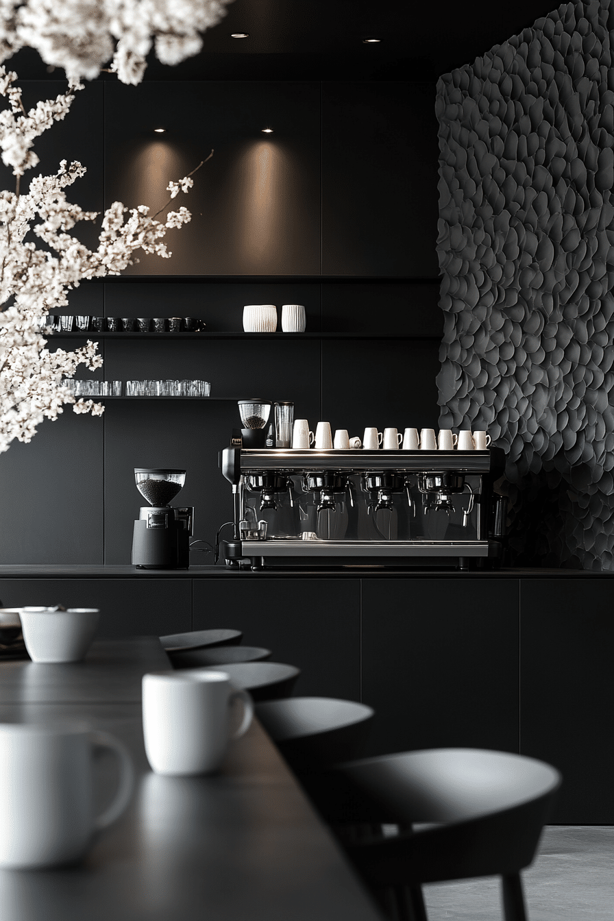black and white coffee bar