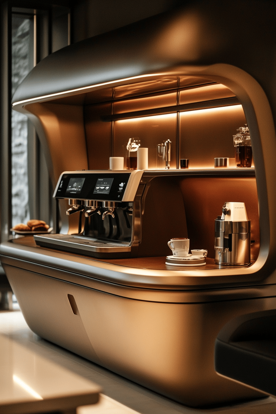 futuristic coffee bar