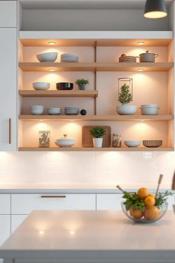 transform shelves with spotlights
