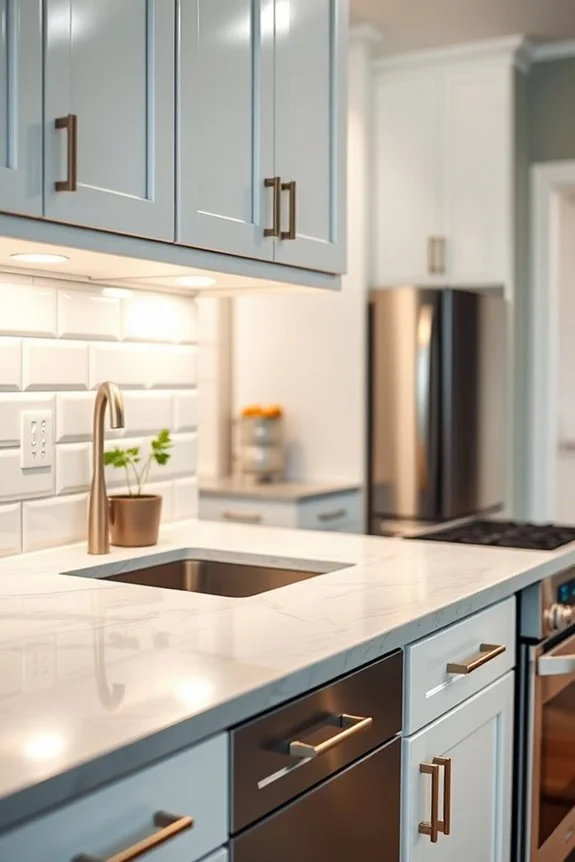 warm energy efficient kitchen lighting