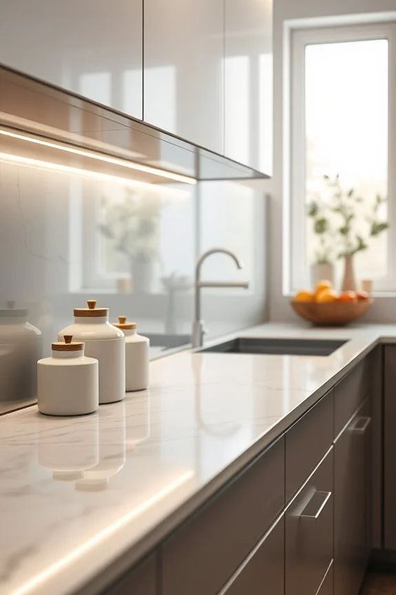 mirrors enhance kitchen lighting