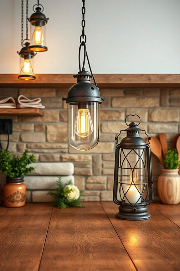 rustic lanterns create warmth