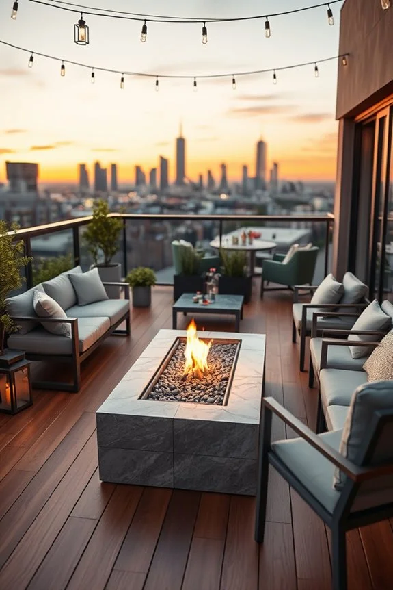 balcony fire pit ambiance