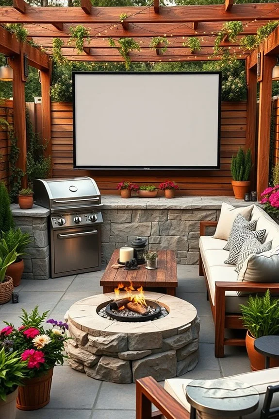 backyard BBQ movie night