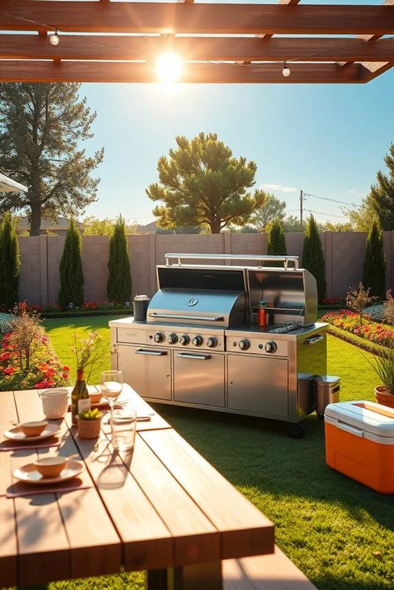 mobile BBQ cart setup