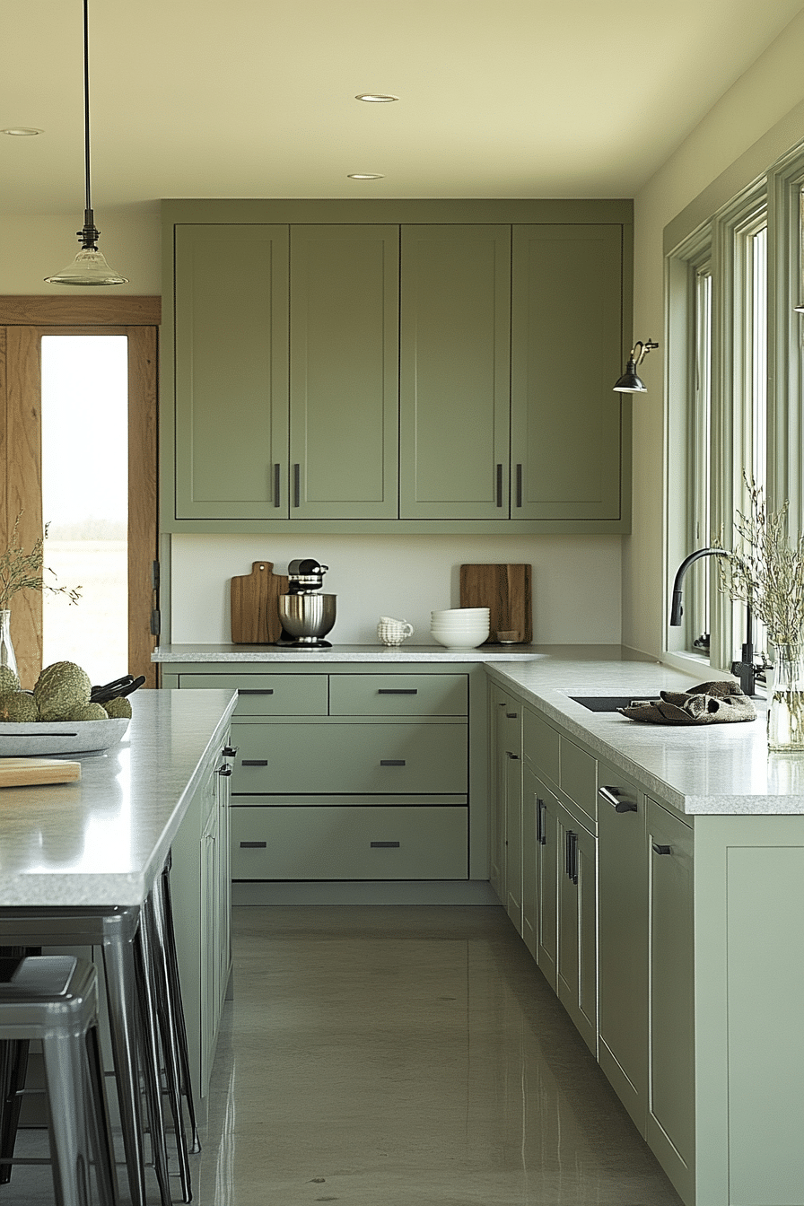 essential sage green kitchen