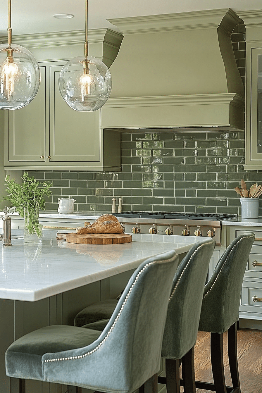 grand sage green kitchen