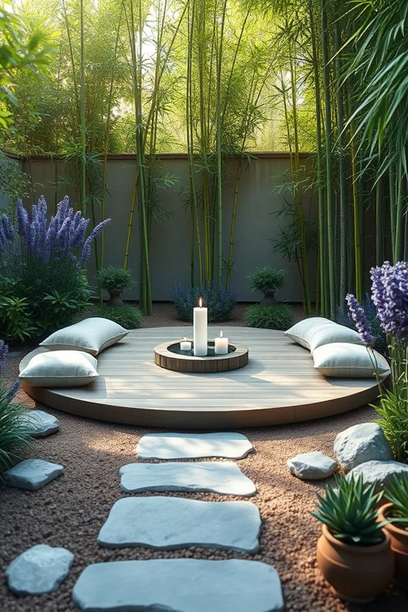 peaceful outdoor meditation corner