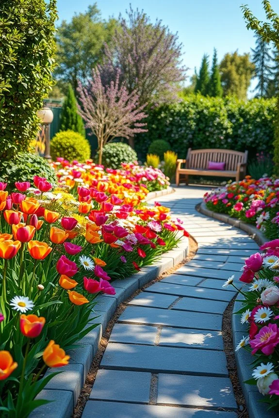 colorful flower border ideas