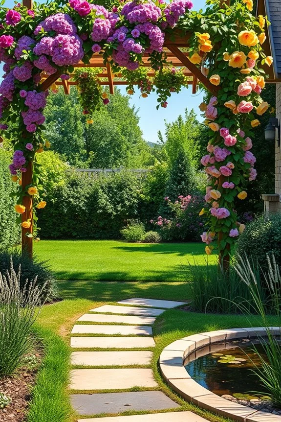 vibrant garden trellis